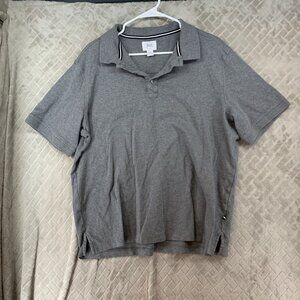 Berkley Jensen Mens XL Polo Shirt Gray Pima Cotton Short Sleeve Boxy Fit